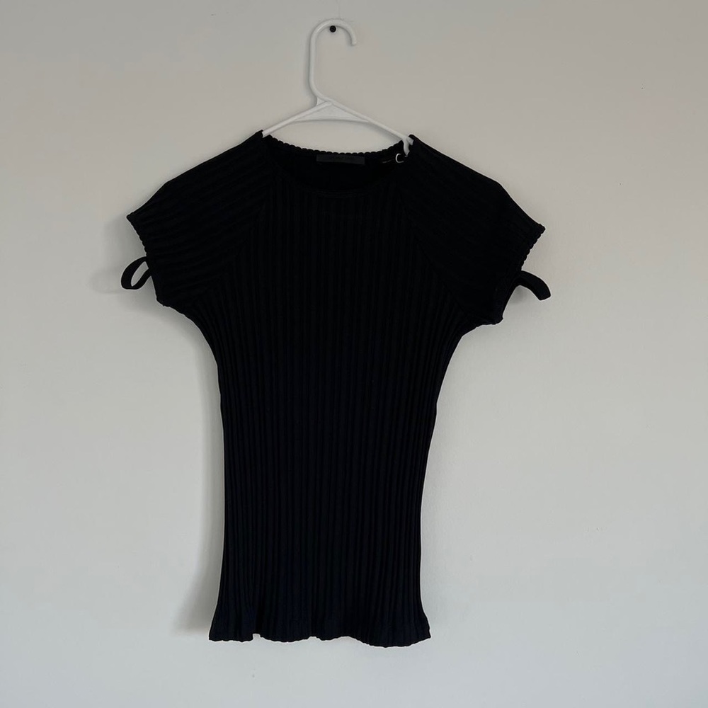 Helmut Lang Black Little Ribbed Tee